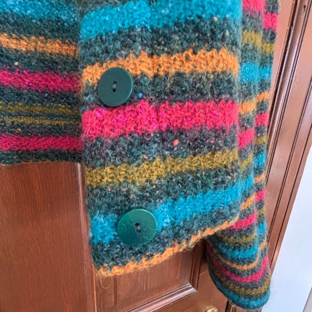 Vintage Missoni Cropped Striped Wool Cardigan Orange Label Italy Multicolor M - Picture 4 of 9